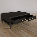 Кофейный стол Primo с двумя ящиками Темный орех варинант исполнения - 7 | Loft Concept в Новосибирске