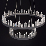 Люстра с двумя кольцами черного цвета с хрустальными элементами QUARTZ CRYSTAL варинант исполнения - 4 | Loft Concept в Новосибирске