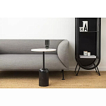 Кофейный столик с белой мраморной столешницей на черном основании Tall Coffee Black and White Table варинант исполнения - 1 | Loft Concept в Новосибирске