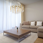 Люстра подвесная золотого цвета с разветвленными ветвями и прозрачными стеклянными подвесками Droplet Chandelier варинант исполнения - 12 | Loft Concept в Новосибирске