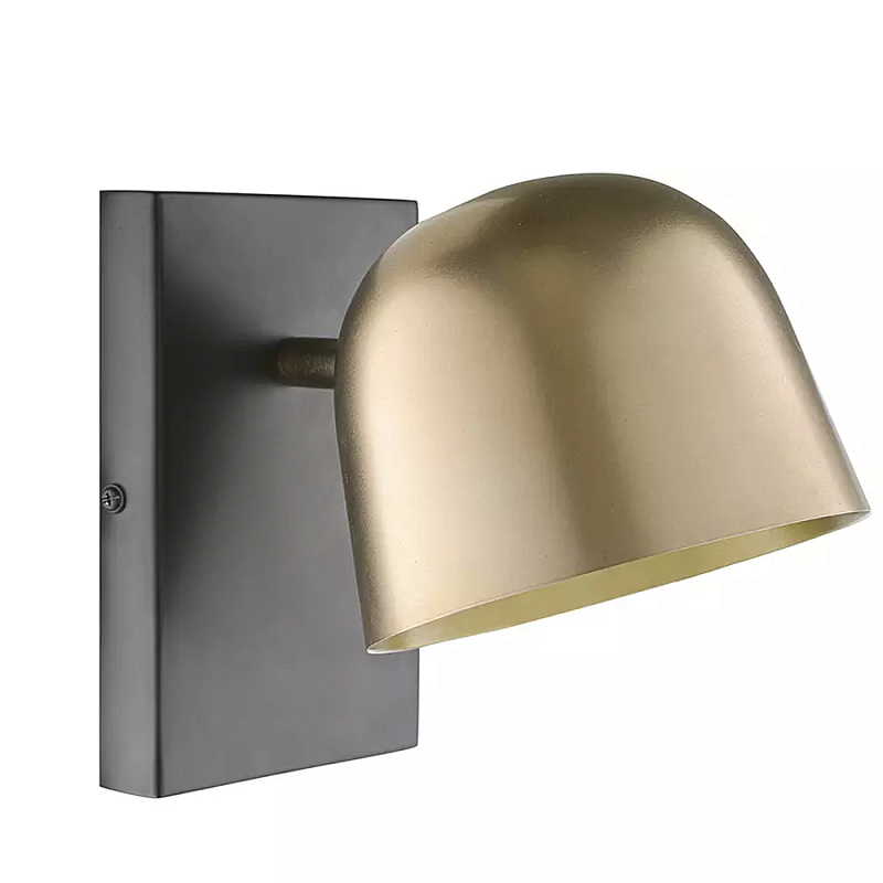 Бра с наклонным плафоном в сочетании золотистого и чёрного цвета Sconce with Sloping Shade Золотой Черный в Новосибирске | Loft Concept 