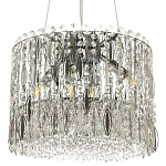 Круглая люстра с металлическими и хрустальными подвесками Bonnay Crystal Chrome Chandelier варинант исполнения - 1 | Loft Concept в Новосибирске