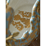 Чаша голубого цвета с оранментом и и бронзовыми фигурами леопардов Eden Garden варинант исполнения - 11 | Loft Concept в Новосибирске