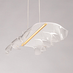 Люстра линейная с 3-мя белыми волнистыми плафонами Wave Line варинант исполнения - 7 | Loft Concept в Новосибирске