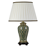 Настольная лампа с керамическим основанием с золотистым решетчатым узором и белым плиссированным абажуром Elstead Lighting варинант исполнения - 1 | Loft Concept в Новосибирске