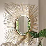 Зеркало-солнце круглое с золотыми лучам Sunrise варинант исполнения - 1 | Loft Concept в Новосибирске