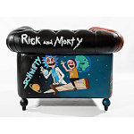 Кресло "Умный Умник" Rick and Morty graffiti chair натуральная кожа  варинант исполнения - 3 | Loft Concept в Новосибирске