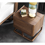 Прикроватный деревянный столик с 2-мя ящиками Moon Walnut Furniture варинант исполнения - 3 | Loft Concept в Новосибирске