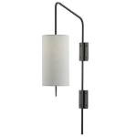 Бра чёрное с тканевым абажуром в форме цилиндра Rough Beauty варинант исполнения - 3 | Loft Concept в Новосибирске