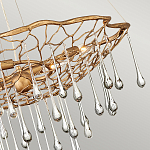 Люстра подвесная золотого цвета с металлическим сетчатым основанием и стеклянными каплевидными подвесками Hinkley варинант исполнения - 4 | Loft Concept в Новосибирске