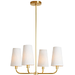 Люстра золотая с белыми тканевыми абажурами Coolness варинант исполнения - 2 | Loft Concept в Новосибирске