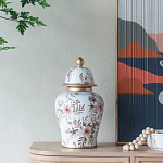 Ваза с нежным цветочным узором в пастельных тонах и крышкой с золотым акцентом Chinoiserie Ceramics варинант исполнения - 5 | Loft Concept в Новосибирске