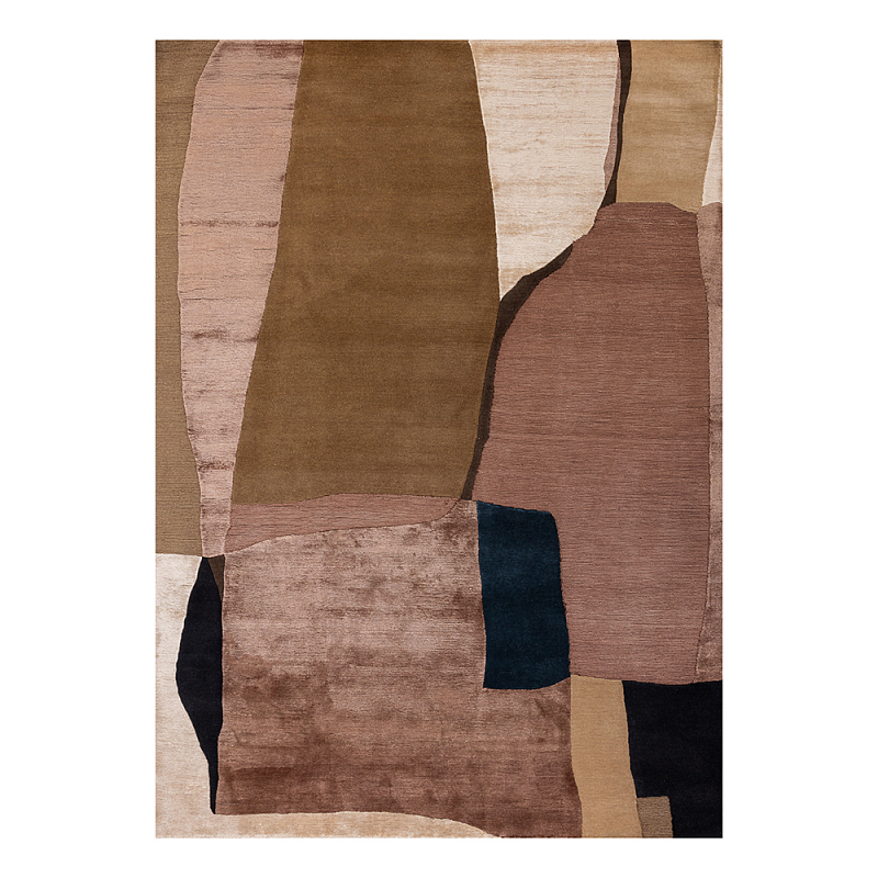 Ковер шелк Manhattan Wool Silk Carpet IV Розовый Оливковый Бежевый в Новосибирске | Loft Concept 