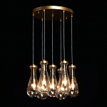 Люстра с 7-ю прозрачными плафонами из стекла в форме капли Lucid Rain  варинант исполнения - 3 | Loft Concept в Новосибирске