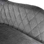 Стул с мягкой серой обивкой из велюра и подъемно-поворотным механизмом на черных колесиках Harper Gray варинант исполнения - 3 | Loft Concept в Новосибирске