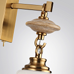 Бра со стеклянным плафоном конусообразной формы и декоративной вставкой из джута Tectona  варинант исполнения - 6 | Loft Concept в Новосибирске