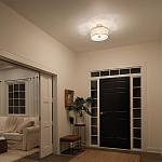 Потолочный светильник с двойным цилиндрическим плафоном из белого стекла и прозрачной органзы Kichler варинант исполнения - 10 | Loft Concept в Новосибирске