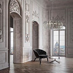 Люстра подвесная круглая с изогнутыми металлическими дугами и ниспадающими цепочками 65 см Atlantis Chain варинант исполнения - 18 | Loft Concept в Новосибирске