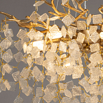 Люстра подвесная золотого цвета с декоративными ветвями и прозрачными рельефными подвесками FAIRYTREE Light варинант исполнения - 5 | Loft Concept в Новосибирске