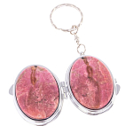 Зеркало брелок складное двухстороннее из натурального камня Родонит Stone Mirrors варинант исполнения - 3 | Loft Concept в Новосибирске