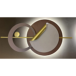 Бра круглое светодиодное в матовых оттенках коричневого и золотого цвета Kosmikos варинант исполнения - 1 | Loft Concept в Новосибирске