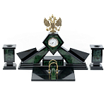 Настольный письменный набор из нефрита Герб России Dignity варинант исполнения - 1 | Loft Concept в Новосибирске