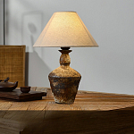 Настольная лампа с керамическим фактурным основанием и тканевым абажуром Eastern Tale варинант исполнения - 5 | Loft Concept в Новосибирске