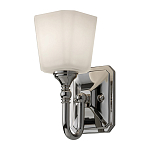 Бра для ванных комнат с белым матовым плафоном квадратной формы на основании цвета хром Feiss варинант исполнения - 1 | Loft Concept в Новосибирске