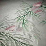Обои ручная роспись Silk Tree Colourway SC-92 on Crackled Silver on Shell Pink metallic silk варинант исполнения - 3 | Loft Concept в Новосибирске