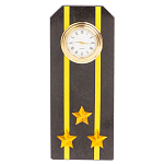 Часы подарочные настольные в виде погона ВМФ из натурального камня Змеевик Military Clock варинант исполнения - 6 | Loft Concept в Новосибирске