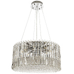 Круглая люстра с металлическими и хрустальными подвесками Bonnay Crystal Chrome Chandelier варинант исполнения - 6 | Loft Concept в Новосибирске