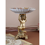 Чаша с цветочным орнаментом на ножке в виде бронзового ангела Eden Garden варинант исполнения - 6 | Loft Concept в Новосибирске