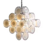 Люстра  с каскадом из круглых декоративных элементов  White Clear Glass Chandelier варинант исполнения - 6 | Loft Concept в Новосибирске