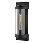 Настенный фонарь в индустриальном стиле с вытянутым цилиндрическим плафоном из прозрачного стекла и черным корпусом Hinkley варинант исполнения - 4 | Loft Concept в Новосибирске