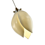 Подвесной светильник светодиодный с белым плафоном в виде цветка из фарфора и стали Flower Light Gold варинант исполнения - 3 | Loft Concept в Новосибирске