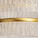 Люстра двухъярусная с золотого цвета и прозрачными подвесками Pettico варинант исполнения - 4 | Loft Concept в Новосибирске