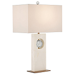 Настольная лампа из мрамора с тканевым прямоугольным абажуром Eternity варинант исполнения - 3 | Loft Concept в Новосибирске