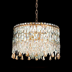 Люстра круглая с хрустальными подвесками на золотистом каркасе Roul Crystal Light варинант исполнения - 6 | Loft Concept в Новосибирске