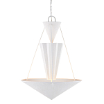 Люстра светодиодная белая геометрической формы с рифленым плафоном White Geometric Lamps варинант исполнения - 1 | Loft Concept в Новосибирске