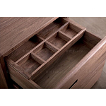Прикроватный столик деревянный с 2-мя ящиками Moon Walnut Furniture варинант исполнения - 3 | Loft Concept в Новосибирске