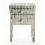 Тумбочка прикроватная White Pearl BEDSIDE CABINET 2 DRAWER варинант исполнения - 1 | Loft Concept в Новосибирске