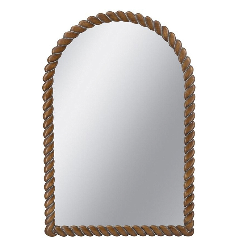 Зеркало с текстурной рамой из натурального дерева  Pine Wall Mirror Коричневый в Новосибирске | Loft Concept 