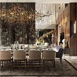 Подвесная люстра в виде ветвей деревьев золотого цвета с прозрачными подвесками-каплями 10 и 14 ламп Droplet Chandelier варинант исполнения - 7 | Loft Concept в Новосибирске