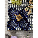 Менажница темно-синяя фарфоровая с бронзовой фигуркой ангела Eden Garden варинант исполнения - 3 | Loft Concept в Новосибирске