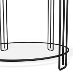 Стол журнальный круглый со столешницей из стекла Gold and Black Marble варинант исполнения - 4 | Loft Concept в Новосибирске