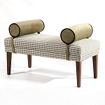 Банкетка Banquette PIED DE POULE с принтом гусиная лапка и бежевыми подлокотниками  варинант исполнения - 2 | Loft Concept в Новосибирске