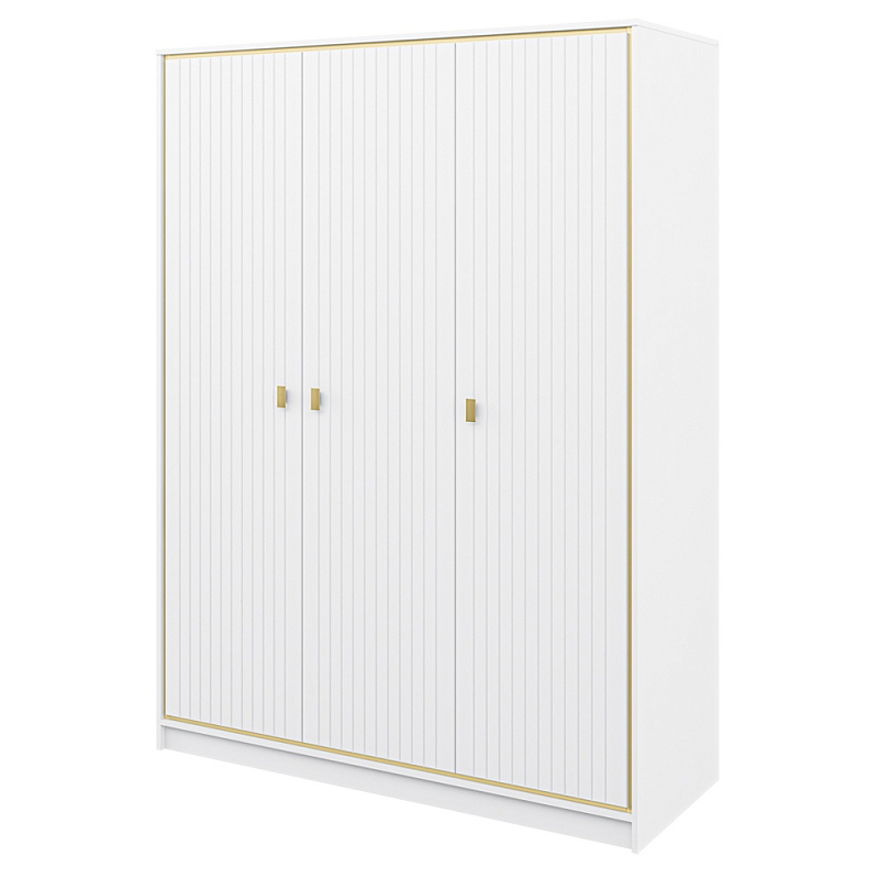 Шкаф белый трёхдверный для одежды Antique Order Белый Золотой в Новосибирске | Loft Concept 