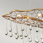 Люстра подвесная золотого цвета с металлическим сетчатым основанием и стеклянными каплевидными подвесками Hinkley варинант исполнения - 10 | Loft Concept в Новосибирске