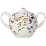 Чайный сервиз из фарфора белый с рисунком цветов на 6 персон 14 предметов Garden Whisper Porcelain Set  варинант исполнения - 3 | Loft Concept в Новосибирске