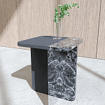 Slice журнальный столик из мрамора и массива дуба варинант исполнения - 1 | Loft Concept в Новосибирске